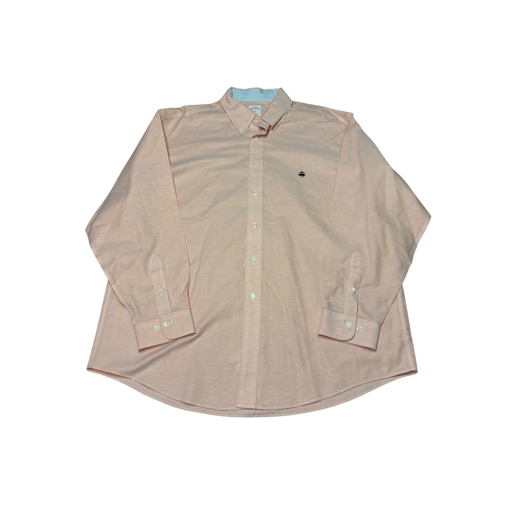 Brooks Brothers 346 Mens XL Peach Non-Iron Supima Cotton Button Down Shirt